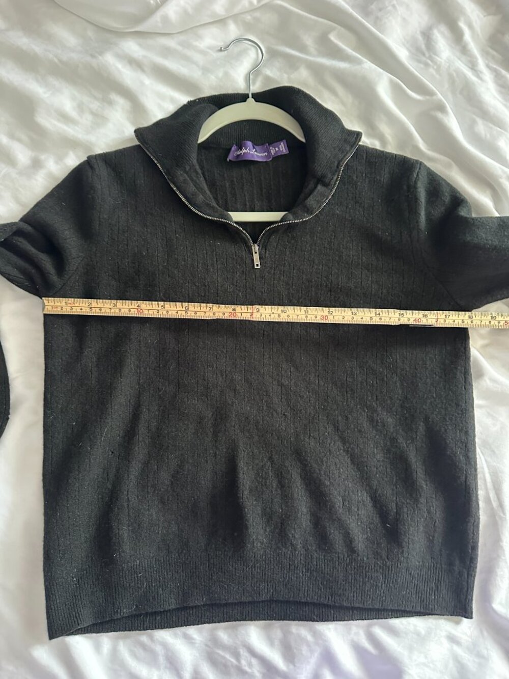 Ralph Lauren Purple Label Luxury Cashmere Black Sweater Women’s M Made In Italy - Picture 7 of 12